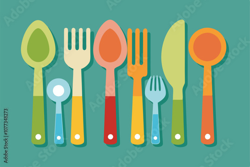 Plastic Cutlery vector art illustration