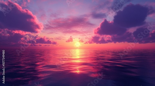 Sunset Over the Ocean photo