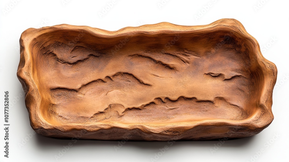 Rustic wooden tray with organic shape and natural texture Rustic wooden tray with organic shape and natural texture