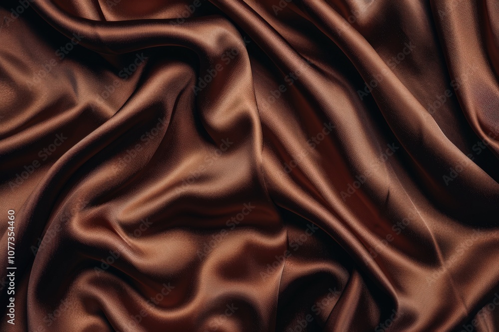 Abstract Background of Draped Chocolate Brown Satin Fabric Abstract Background of Draped Chocolate Brown Satin Fabric