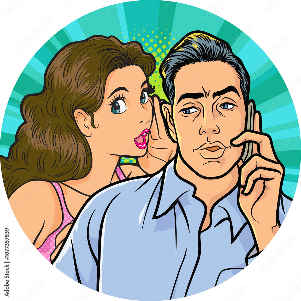 person shocked upon hearing gossip secret pop art comic cartoon person shocked upon hearing gossip secret pop art comic cartoon