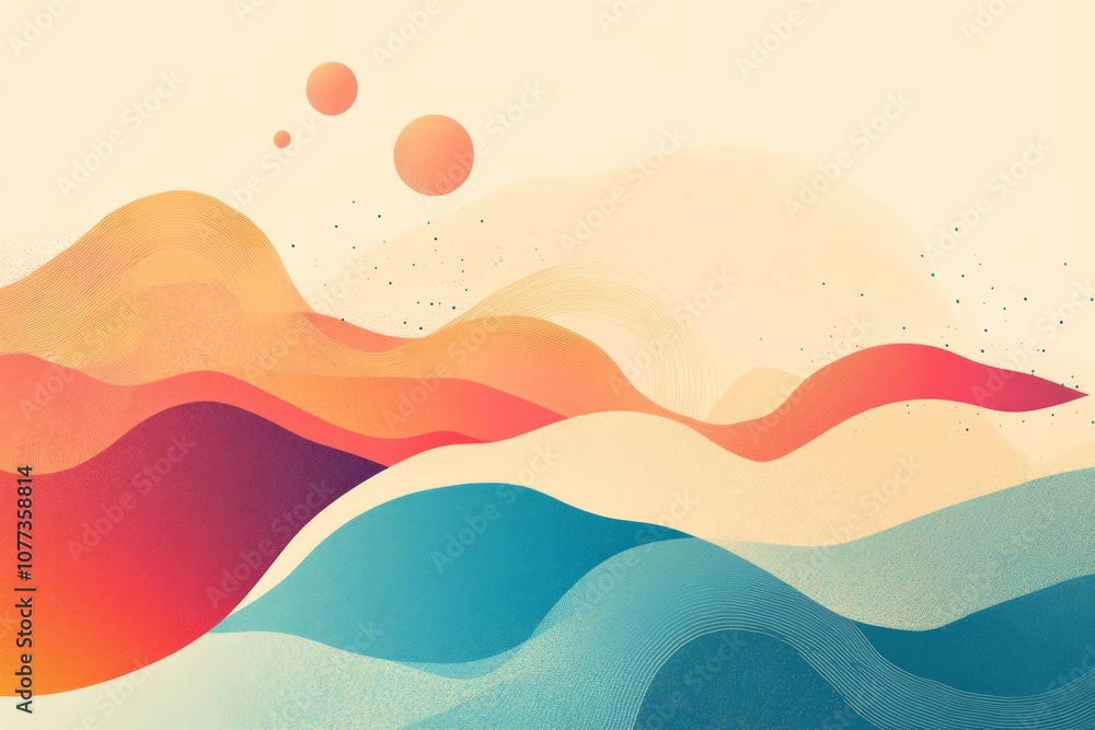 Fototapeta premium Pastel colors wave background