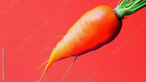 Fresh organic carrots in poster art style, Generative AI