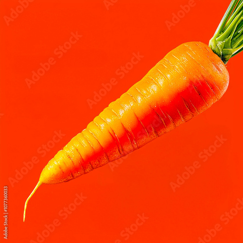 Fresh organic carrots in poster art style, Generative AI