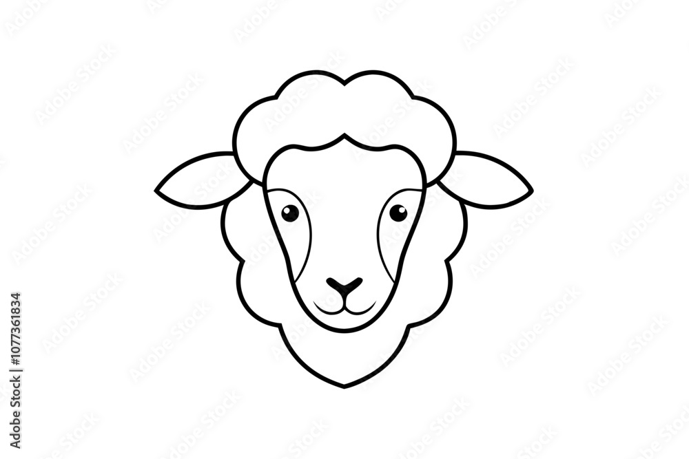 Minimalist Line Drawing of Sheep Head Logo Vector Illustration | Clean Line Art Design Minimalist Line Drawing of Sheep Head Logo Vector Illustration | Clean Line Art Design