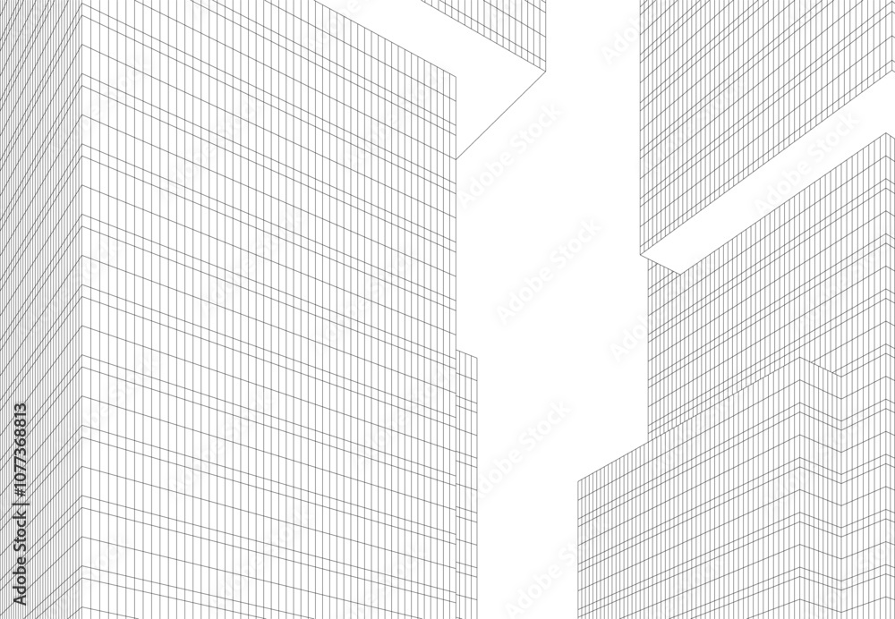 Fototapeta premium abstract architecture building vector drawing