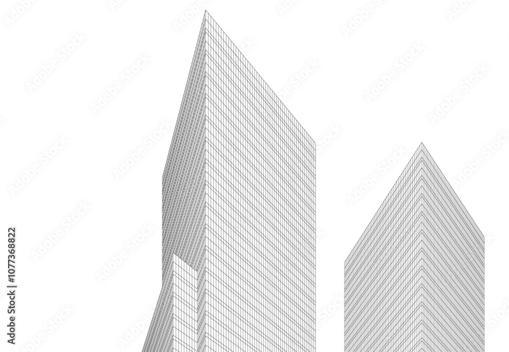 abstract architecture building vector drawing abstract architecture building vector drawing