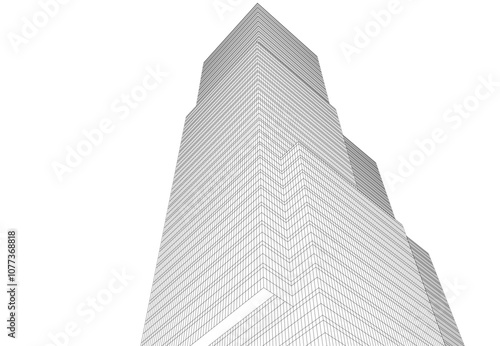 abstract architecture building vector drawing