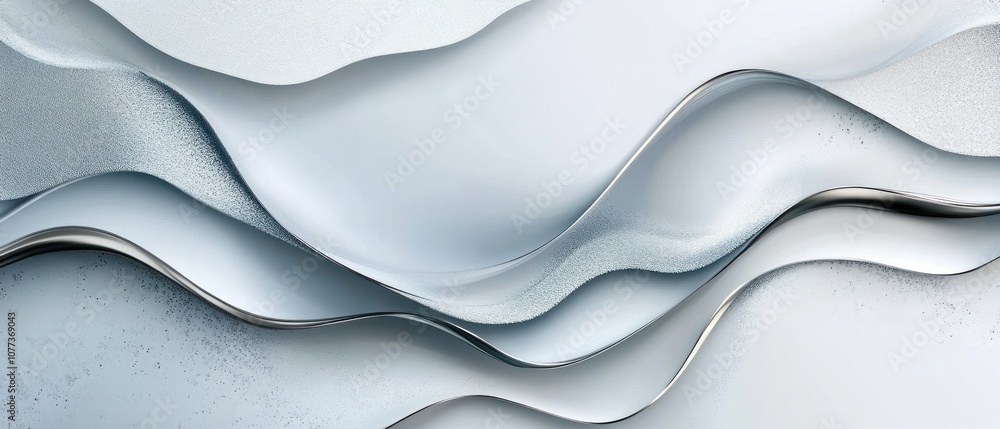 Abstract waves in soft shades of white and silver create a serene and modern visual effect. Abstract waves in soft shades of white and silver create a serene and modern visual effect.