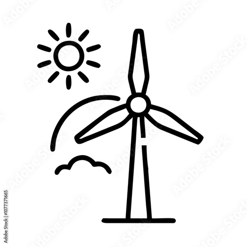 Wind Farm in Nature Icon
