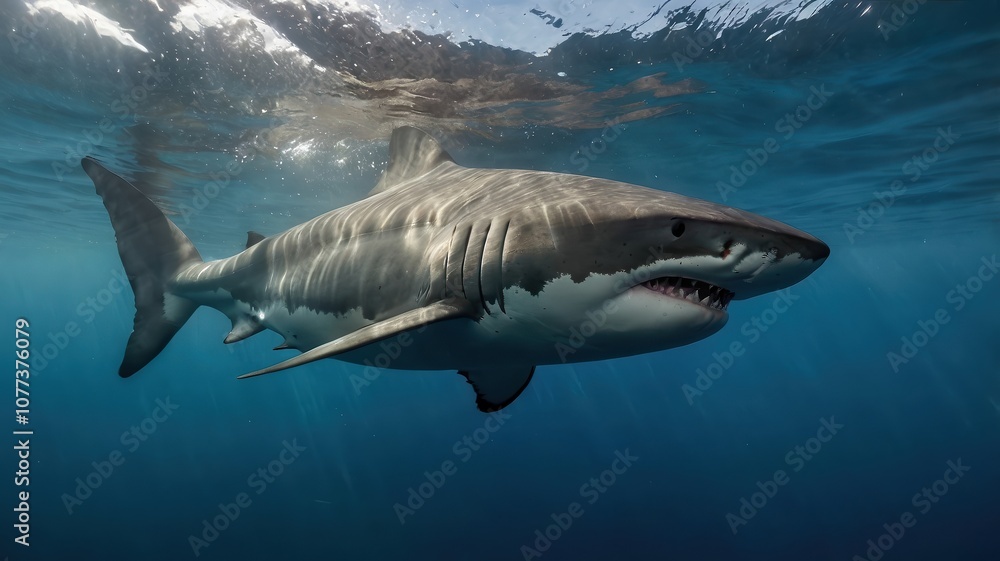 Naklejka premium Shark in its natural habitat