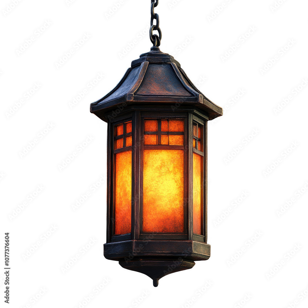 Warm Glow of a Lantern Pendant Lighting Fixture Warm Glow of a Lantern Pendant Lighting Fixture