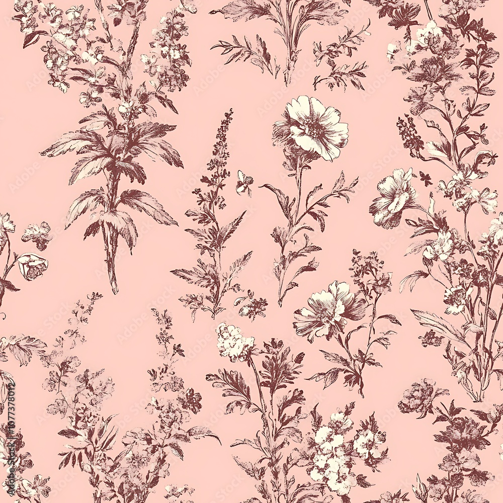 custom made wallpaper toronto digitala close up of a pink and brown floral pattern on a pink background