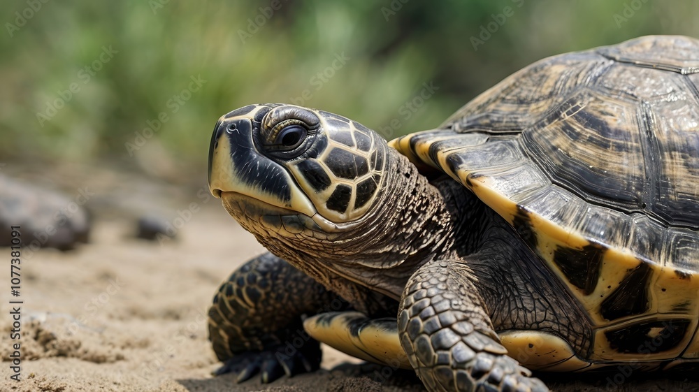 A turtle in its natural environment A turtle in its natural environment