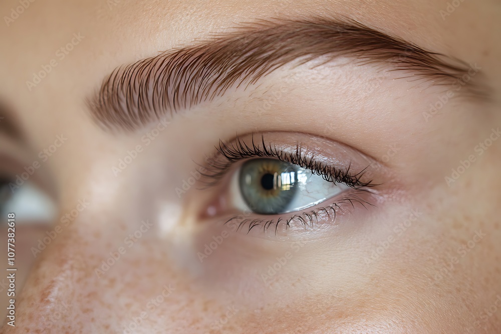Obraz premium there is a close up of a womans eye with freckles