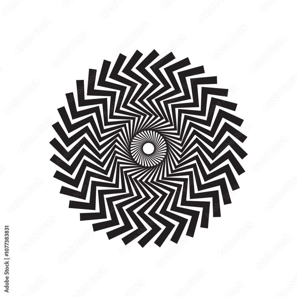 Abstract background of curved and zigzag lines coming from the center Abstract background of curved and zigzag lines coming from the center