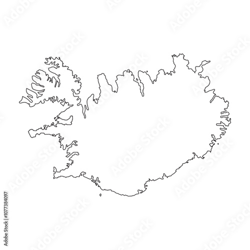 Iceland Map Illustration Icon