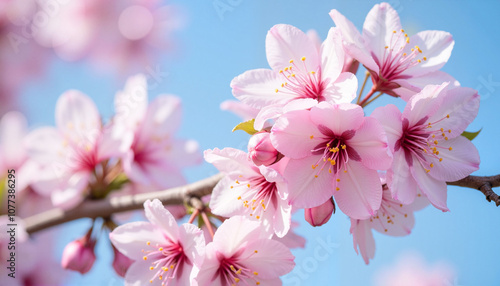 Delicate cherry blossoms with elements of science fiction.