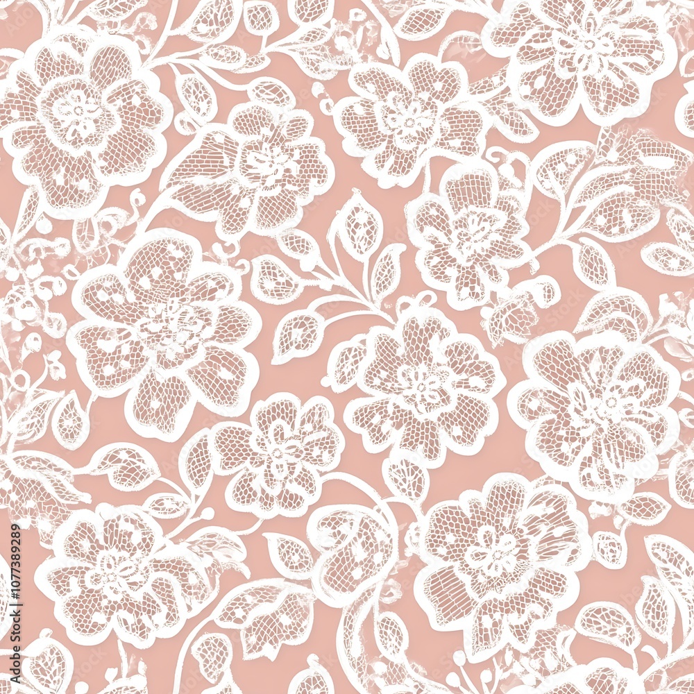 a close up of a white lace pattern on a pink background a close up of a white lace pattern on a pink background