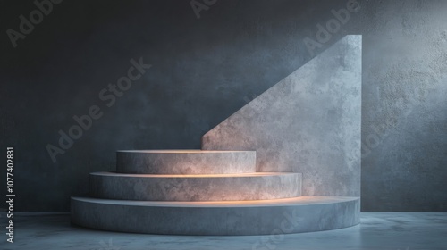 Concrete Steps Against a Rough Wall