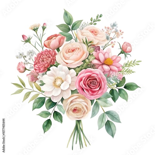 Watercolor Pink Flower