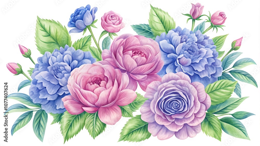 Watercolor Pink Flower Watercolor Pink Flower