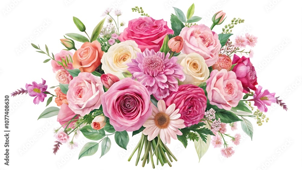 Watercolor Pink Flower Watercolor Pink Flower