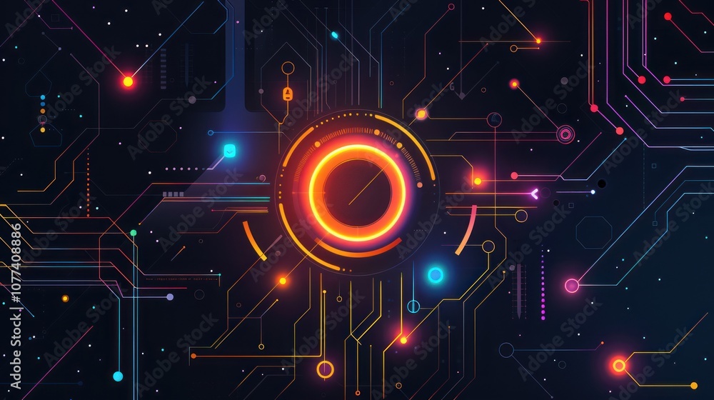 Fototapeta premium Abstract Circuitry: A Visual Representation of Digital Technology