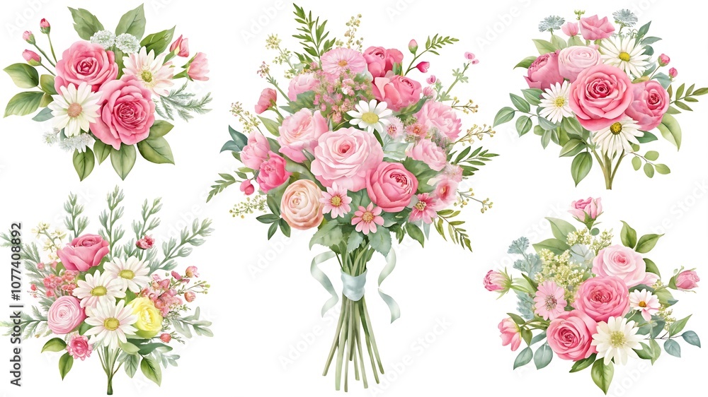 Watercolor Pink Flower Watercolor Pink Flower