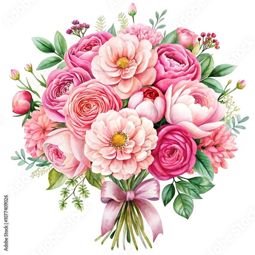 Watercolor Pink Flower