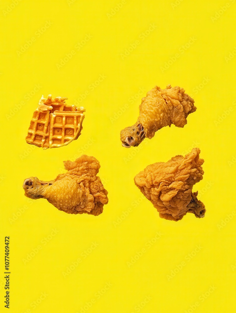 Obraz premium Crispy Fried Chicken and Waffle