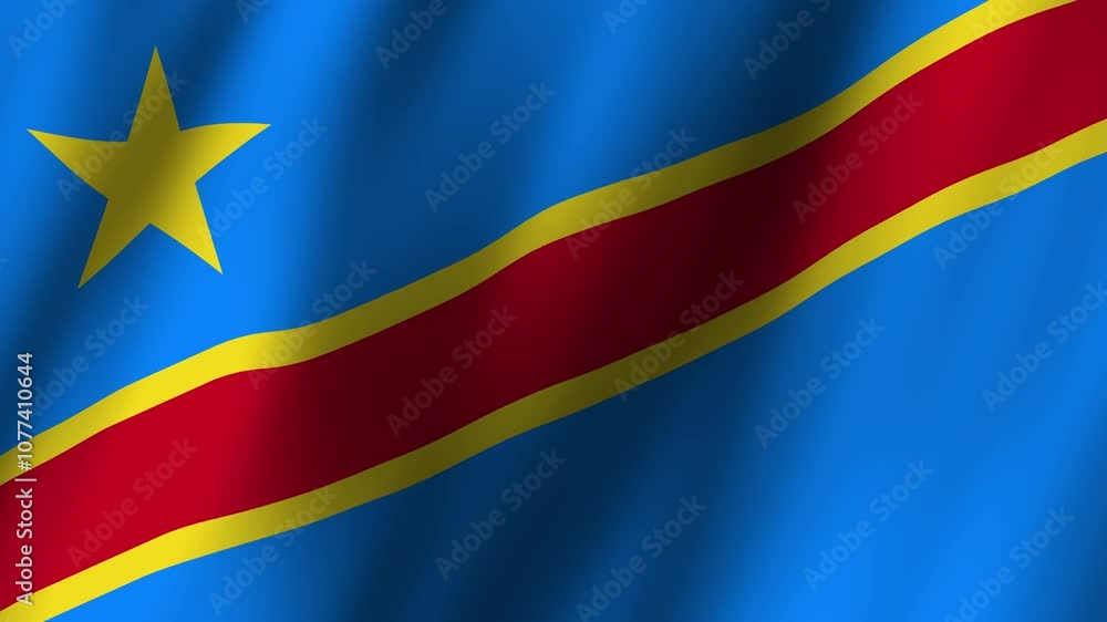 Animated Flag Democratic Republic of the Congo 4k video Animated Flag Democratic Republic of the Congo 4k video