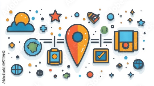 Wallpaper Mural Global Network Map Illustration Torontodigital.ca