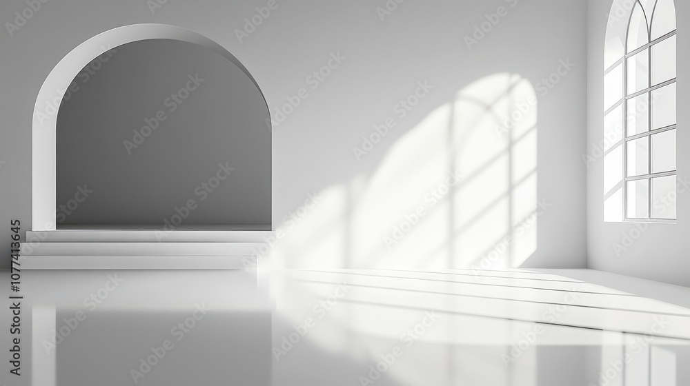 Elegant White Room with Archway Elegant White Room with Archway