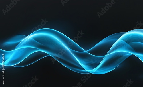 Abstract blue light waves create a futuristic and dynamic background, perfect for design projects, technology themes, and modern presentations.