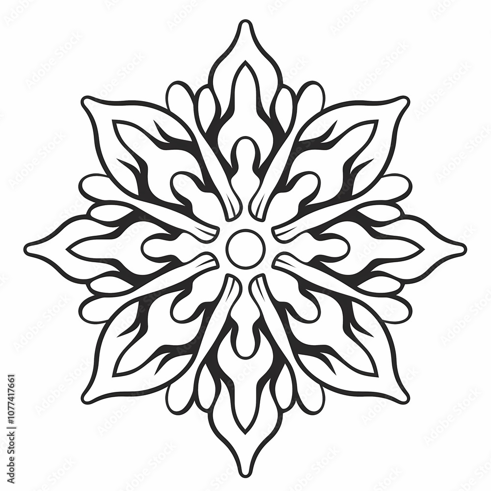 Snowflake on white background