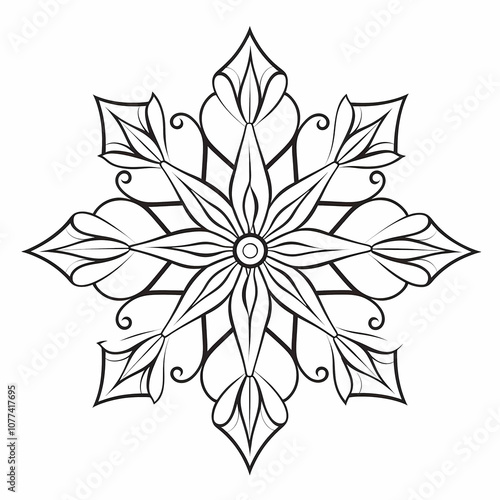 Snowflake on white background