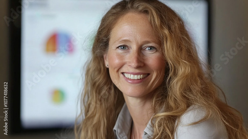 Happy Businesswoman Smiling at Camera Closeup Portrait Confident Professional