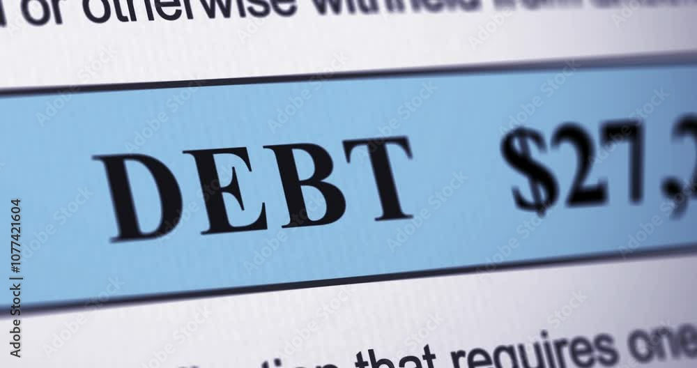 Debt counter, financial report with liability increasing animated data, arrearage grow, footage Debt counter, financial report with liability increasing animated data, arrearage grow, footage