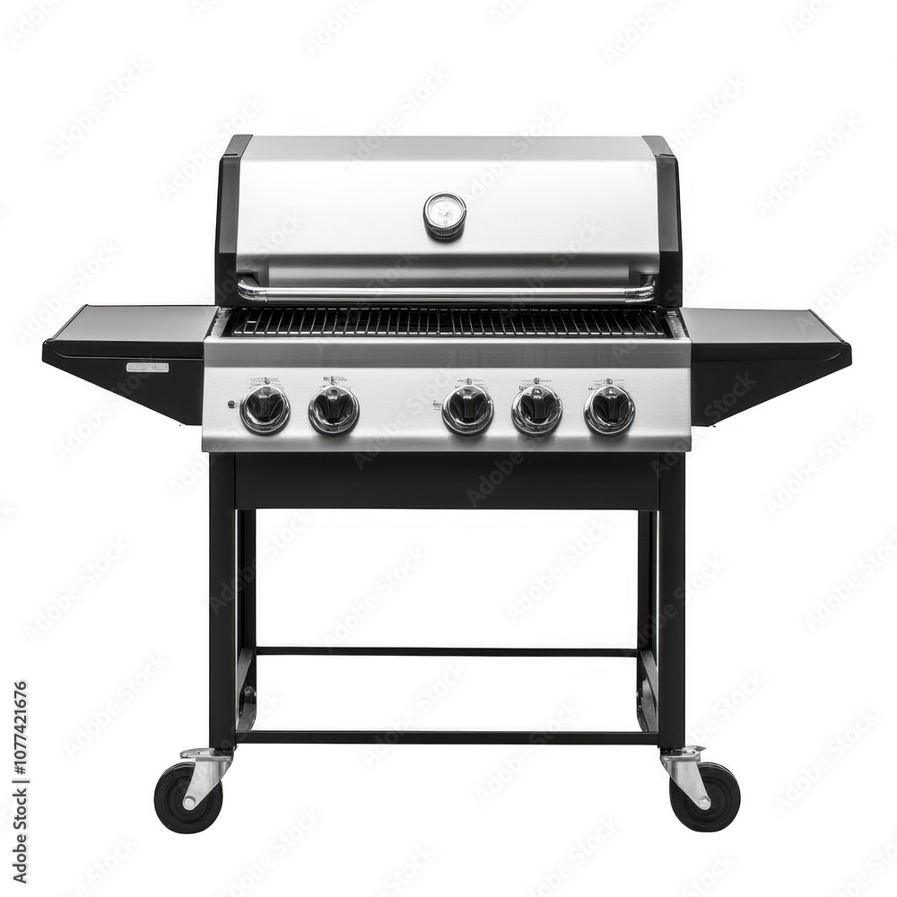 Sleek and Efficient Outdoor Gas Grill on Wheels Sleek and Efficient Outdoor Gas Grill on Wheels