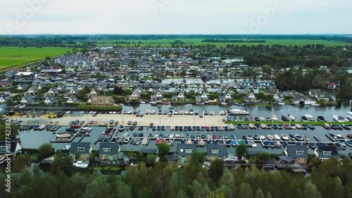 Houses and Boats, Islands and Canals. Scheendijk, Netherlands photo