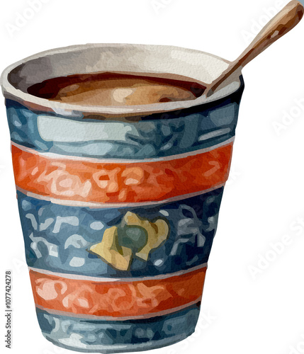 Vintage Floral Ceramic Mugs Watercolor Collection