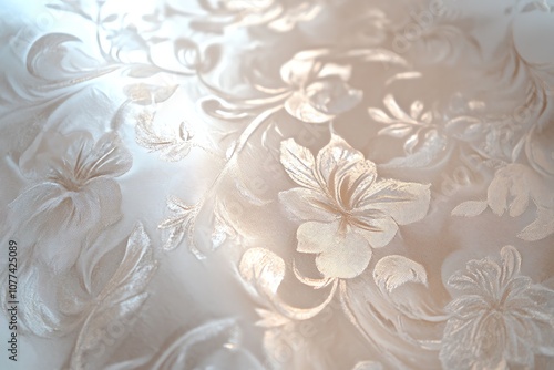 Elegant wallpaper with a pearl-like texture and delicate lines.