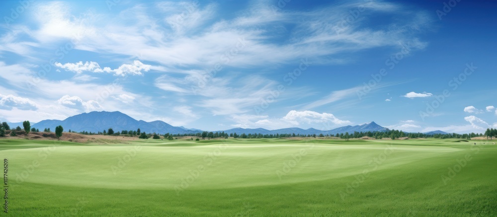 Obraz premium A Tranquil Golf Course Landscape