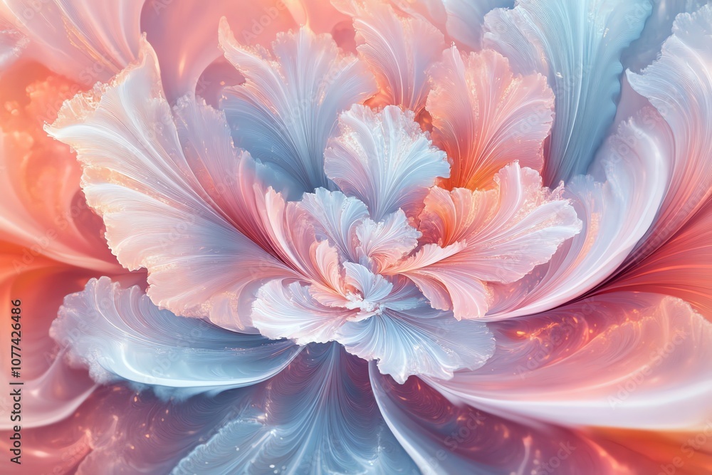 Wallpaper with a pastel abstract floral design. Wallpaper with a pastel abstract floral design.