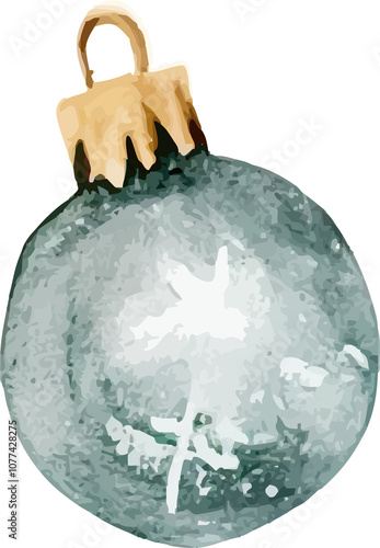 Christmas Ball Ornament Watercolor