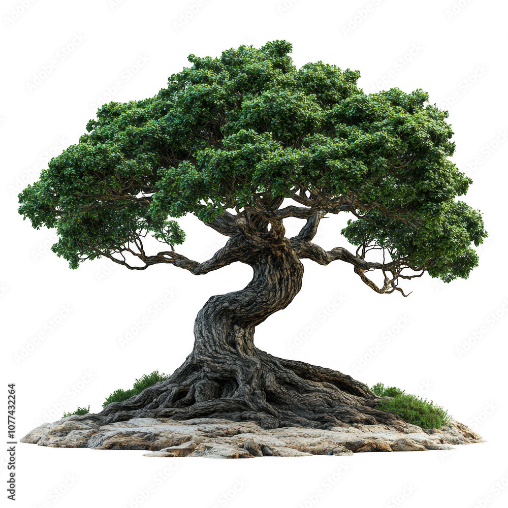 Majestic Bonsai Tree Rooted in Rocky Terrain Majestic Bonsai Tree Rooted in Rocky Terrain