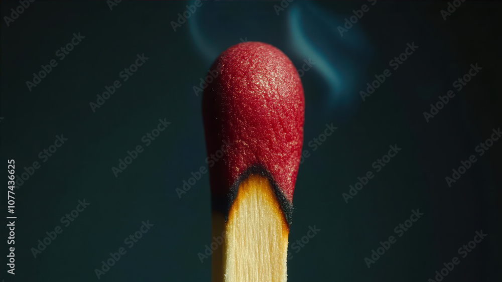 Close-up of an Unlit Matchstick Releasing Smoke in a Dark Atmosphere Close-up of an Unlit Matchstick Releasing Smoke in a Dark Atmosphere