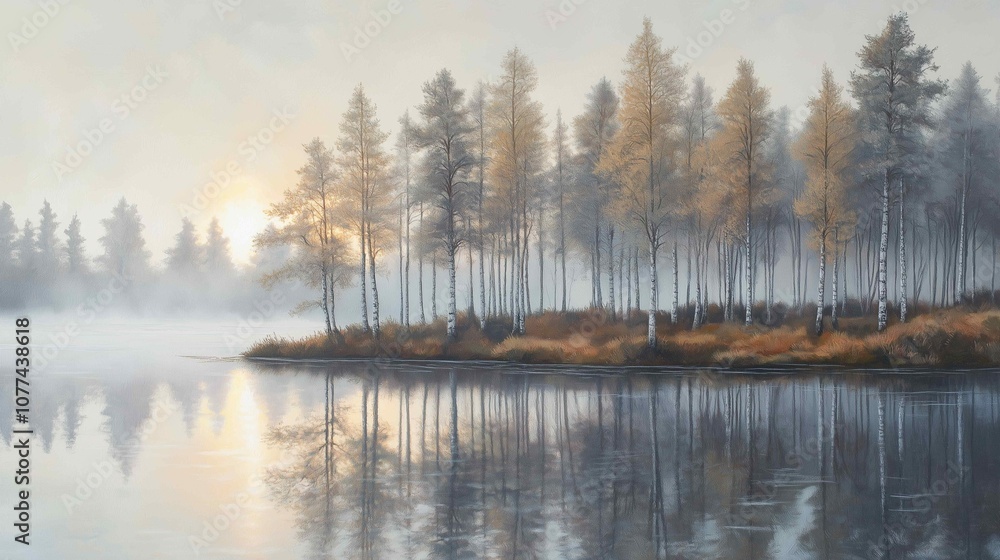 Misty Lake Surrounded by Trees
Misty Lake Surrounded by Trees