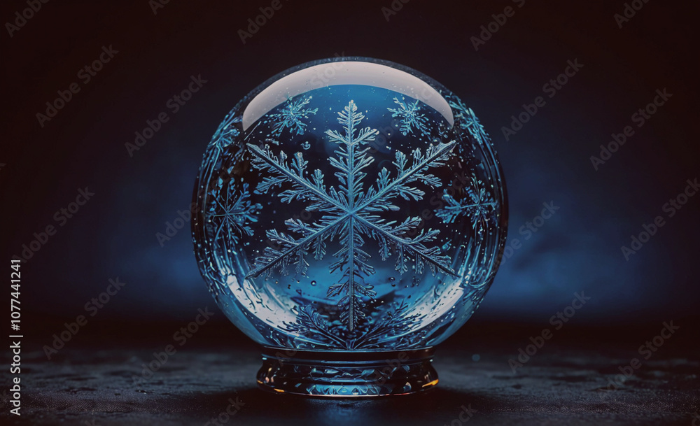 Glass ball with snowflakes on it Glass ball with snowflakes on it